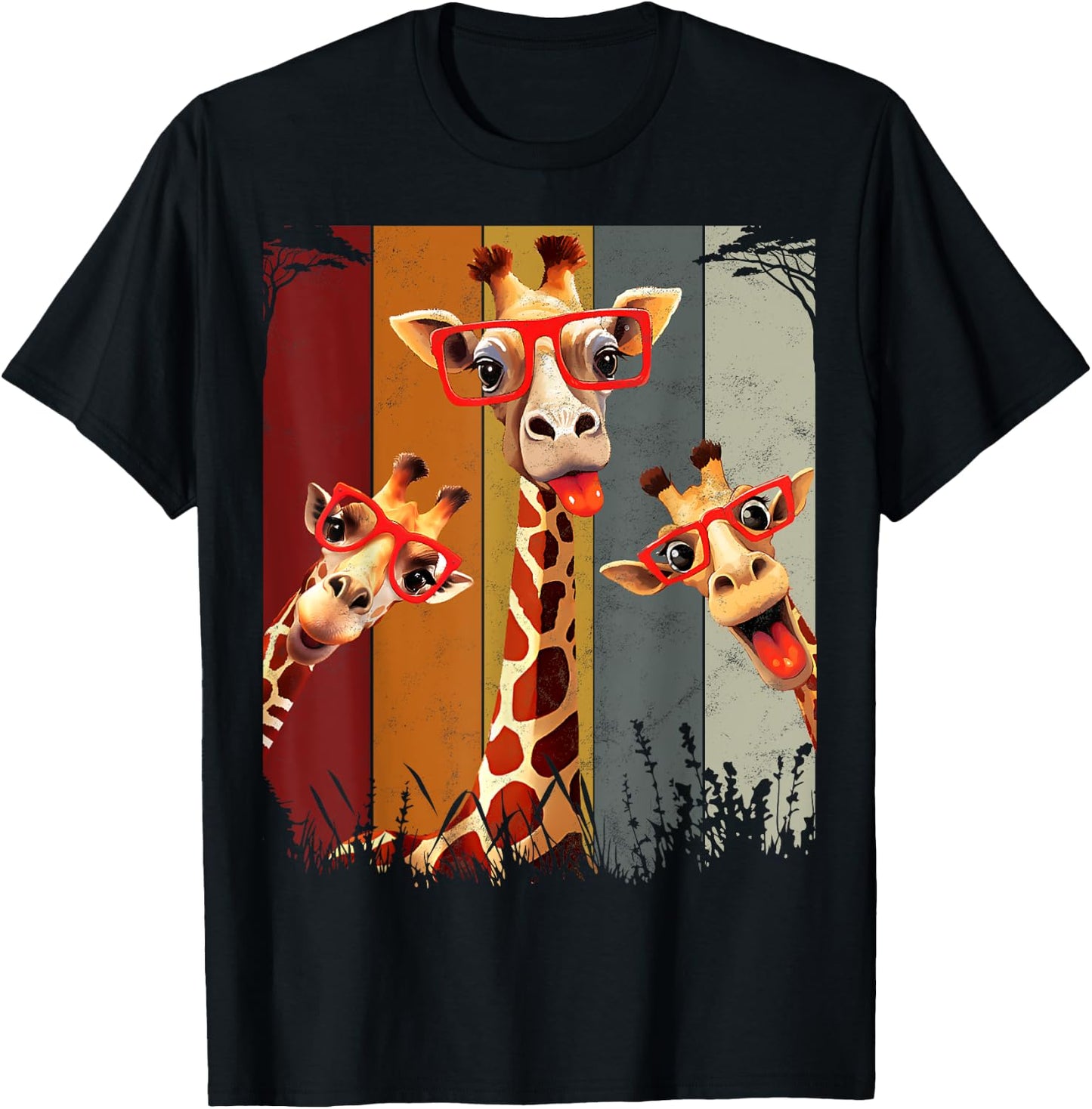 Funny Safari Animal Giraffe Shirt African T-Shirt - T-Shirt | Black