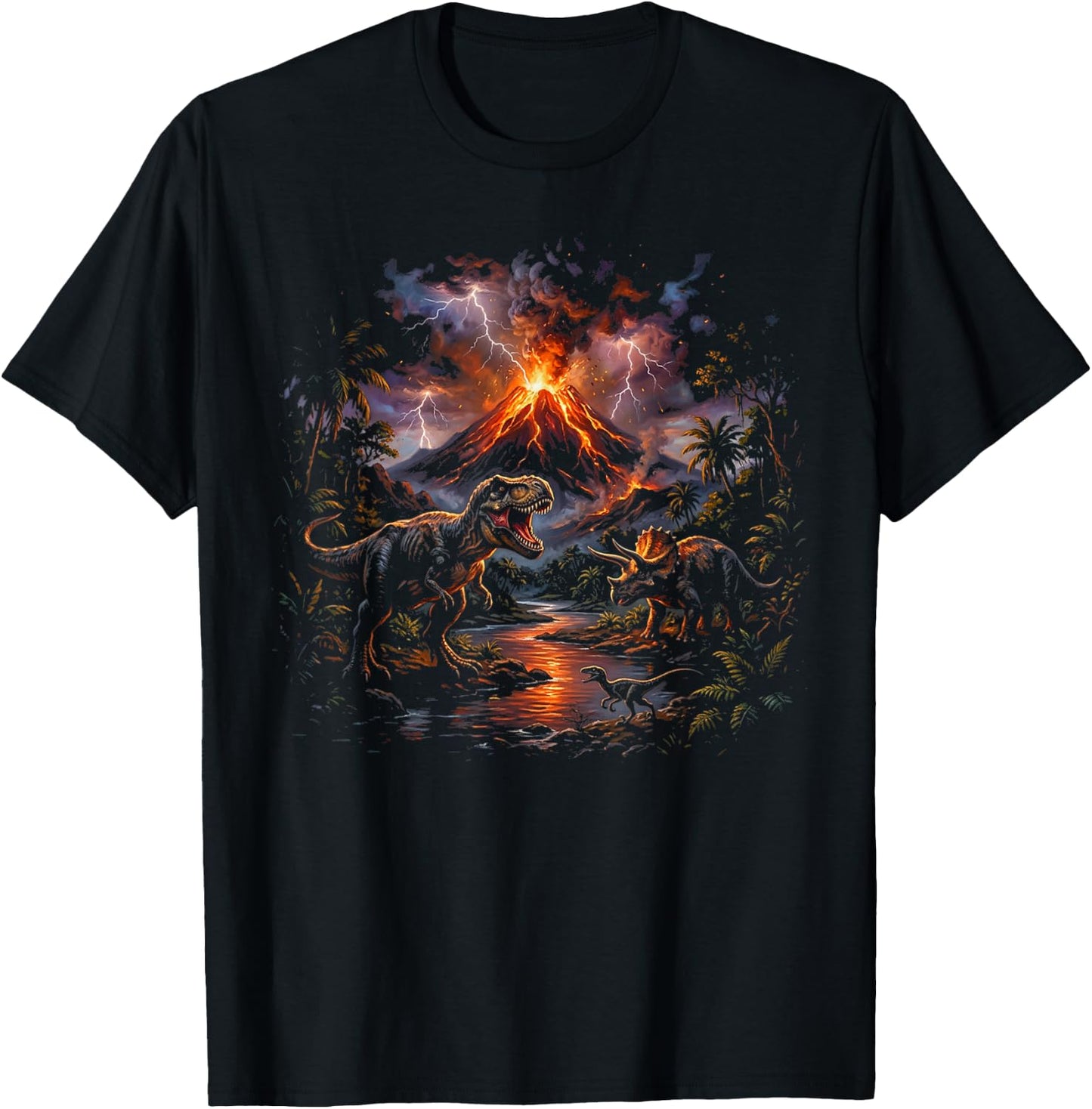 Dinosaur T Rex Art Graphic Boys Youth T-Shirt - T-Shirt | Black
