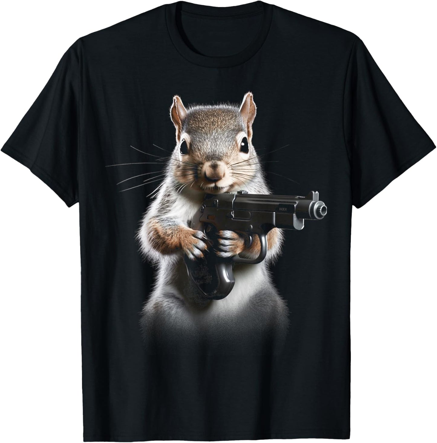 Squirrel Whisperer cool funny gun squirrel lover T-Shirt - T-Shirt | Black