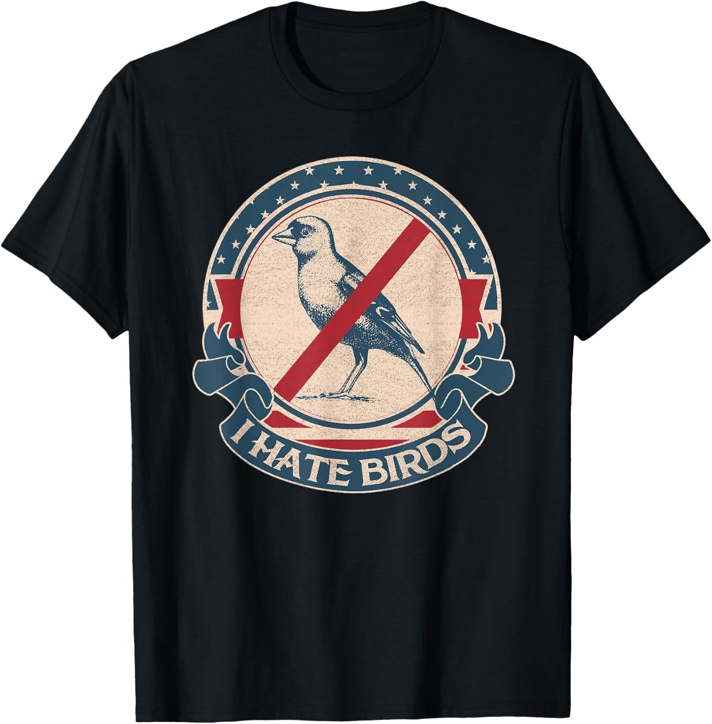 I hate birds vintage T-Shirt - T-Shirt | Black