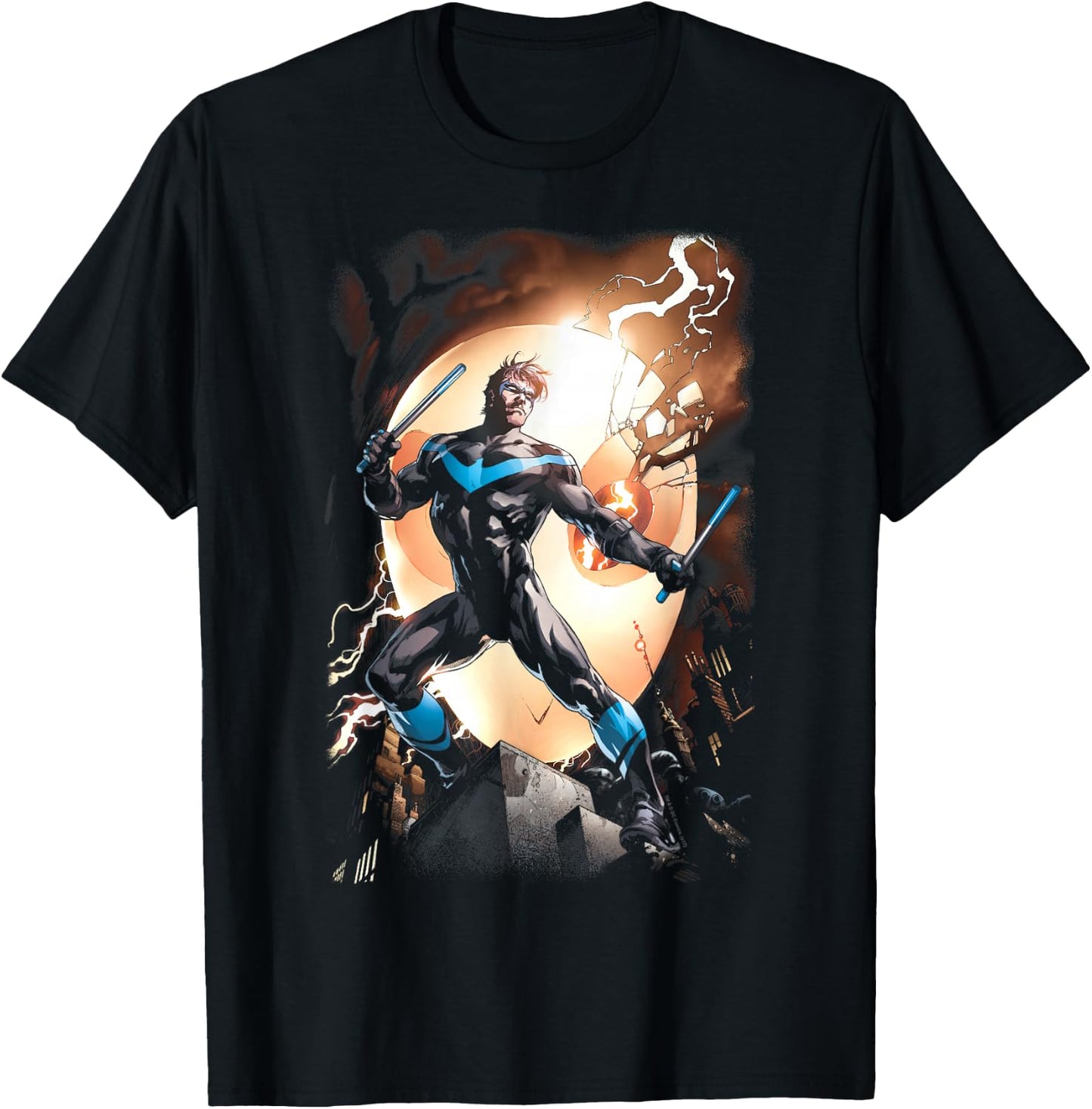 Batman Nightwing Against Owls T-Shirt - T-Shirt | Black