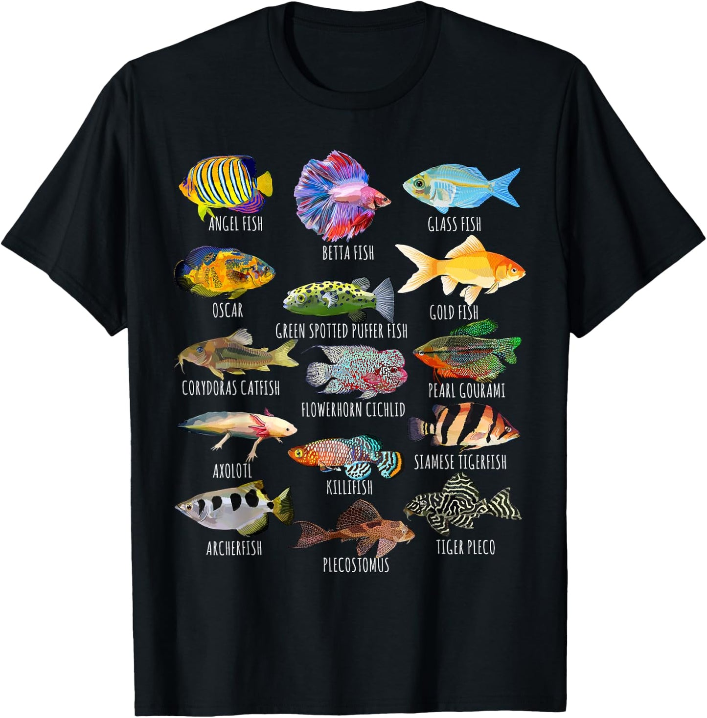 Fishkeeping Fish Species Biology Types of Aquarium Fish Small T-Shirt - T-Shirt | Black