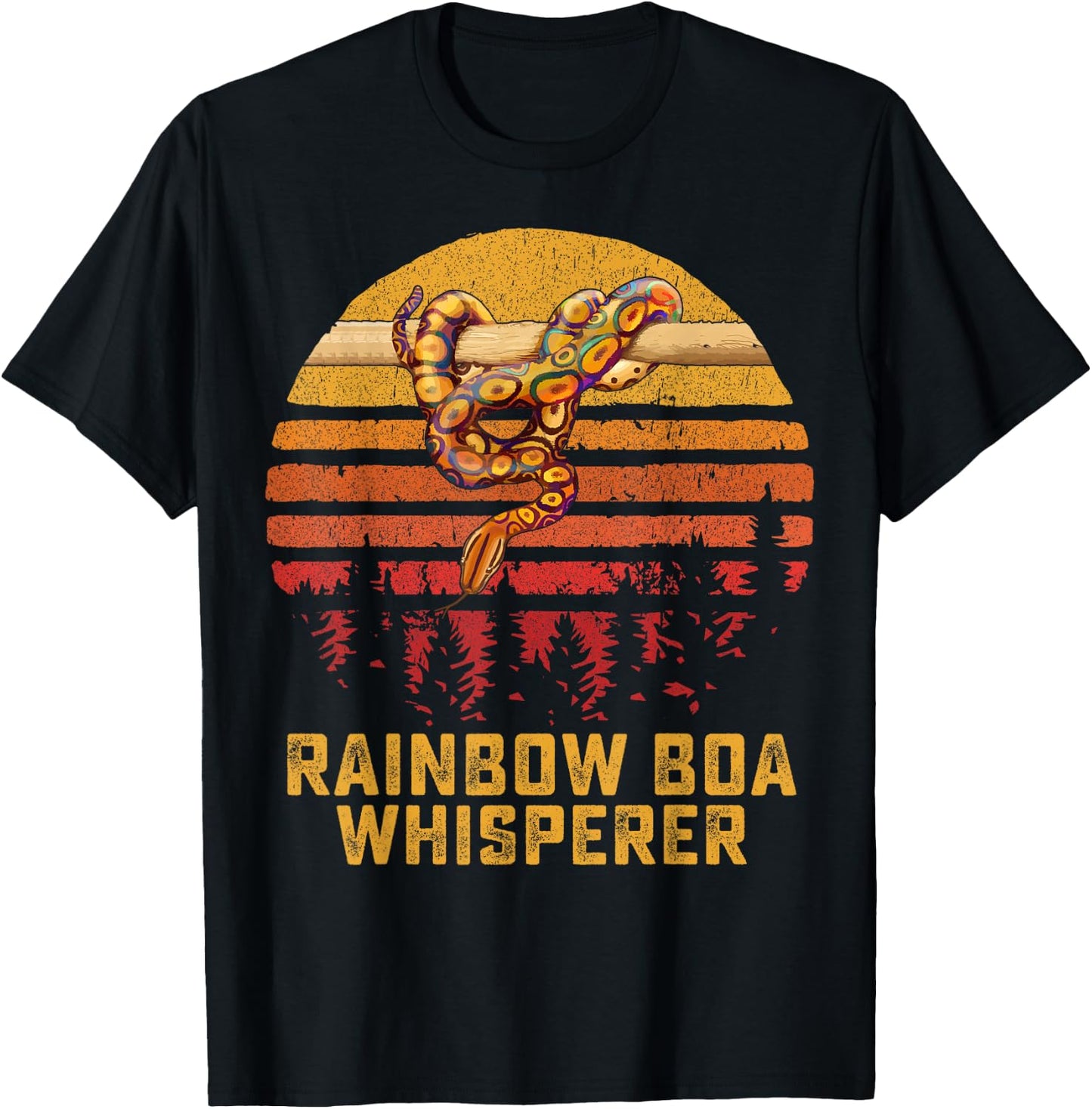 Rainbow Boa Whisperer Zoo Reptile Venom Snake T-Shirt - T-Shirt | Black