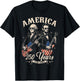 George Washington Lincoln Playing Guitar Abe Lincoln 250th T-Shirt - T-Shirt | Black