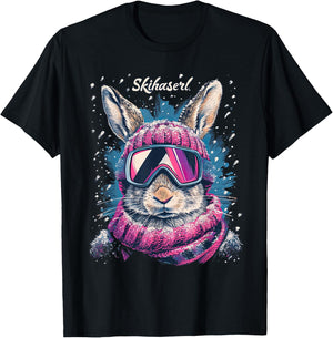 Skihaserl Apres Ski Haserl Skier Winter Women's , black T-Shirt - T-Shirt | Black