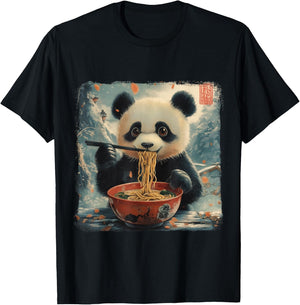 Panda Ramen Japanese Noodle Anime Manga Kawaii Sweet Otter , Black, S T-Shirt - T-Shirt | Black