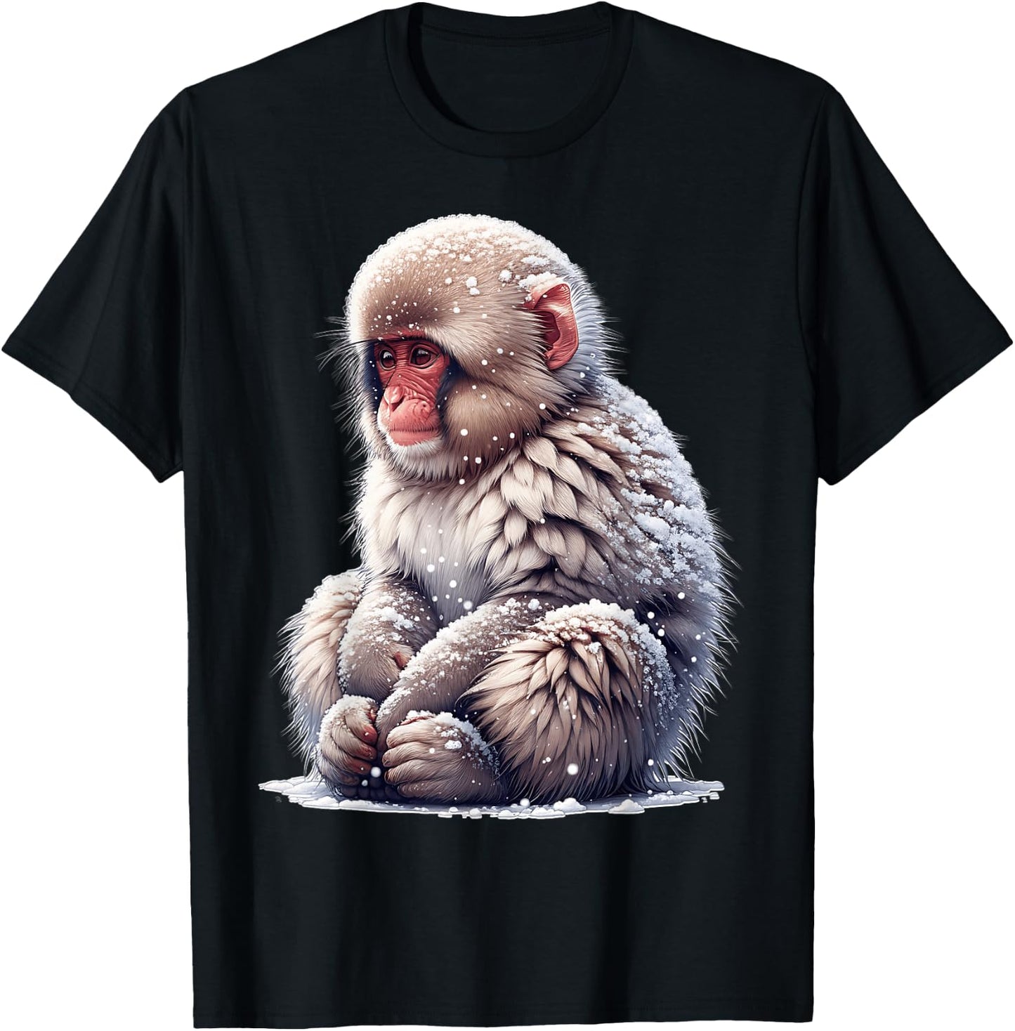 Snow Monkey Design T-Shirt - T-Shirt | Black