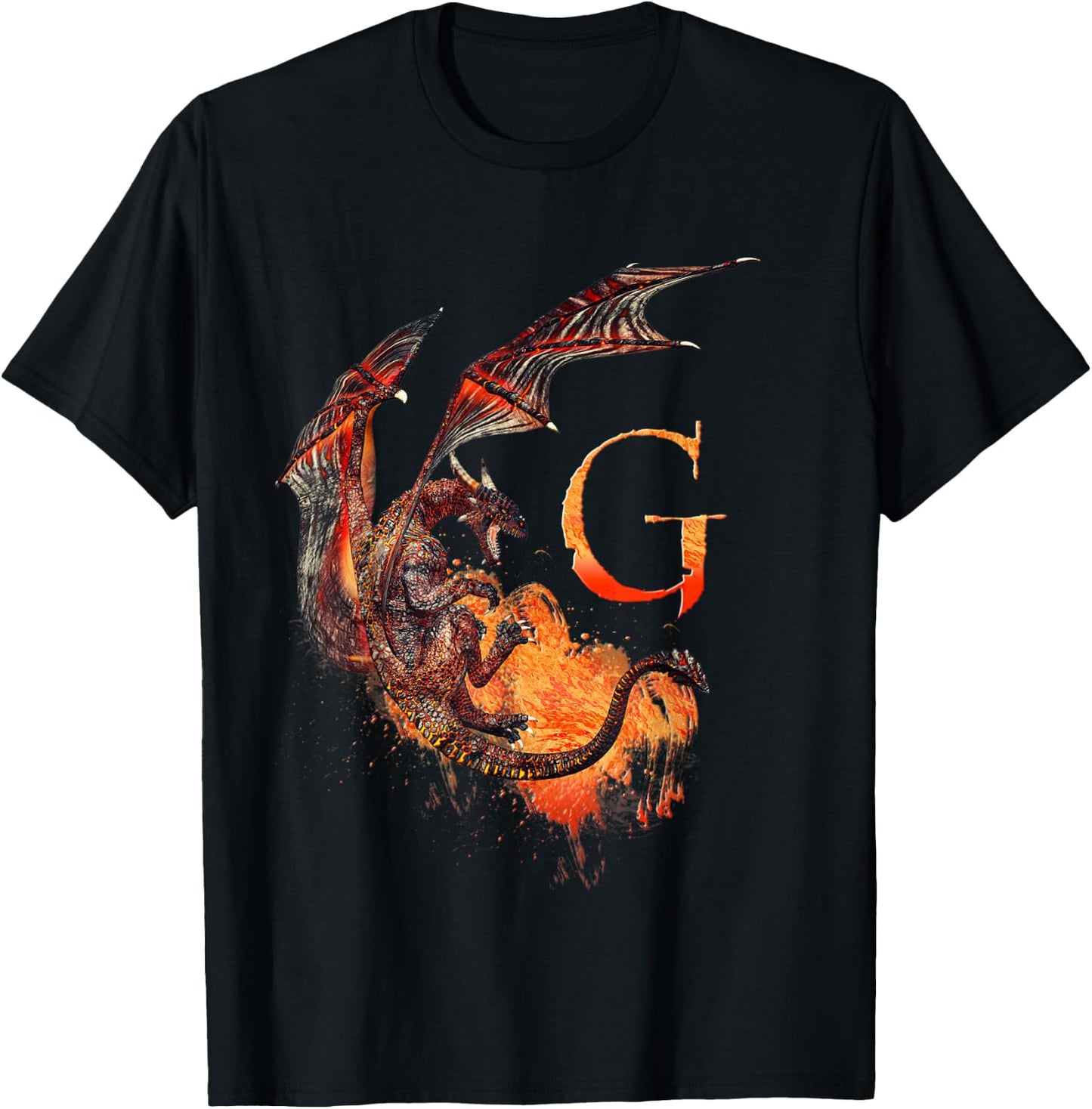 Letter G dragon monogram T-Shirt - T-Shirt | Black
