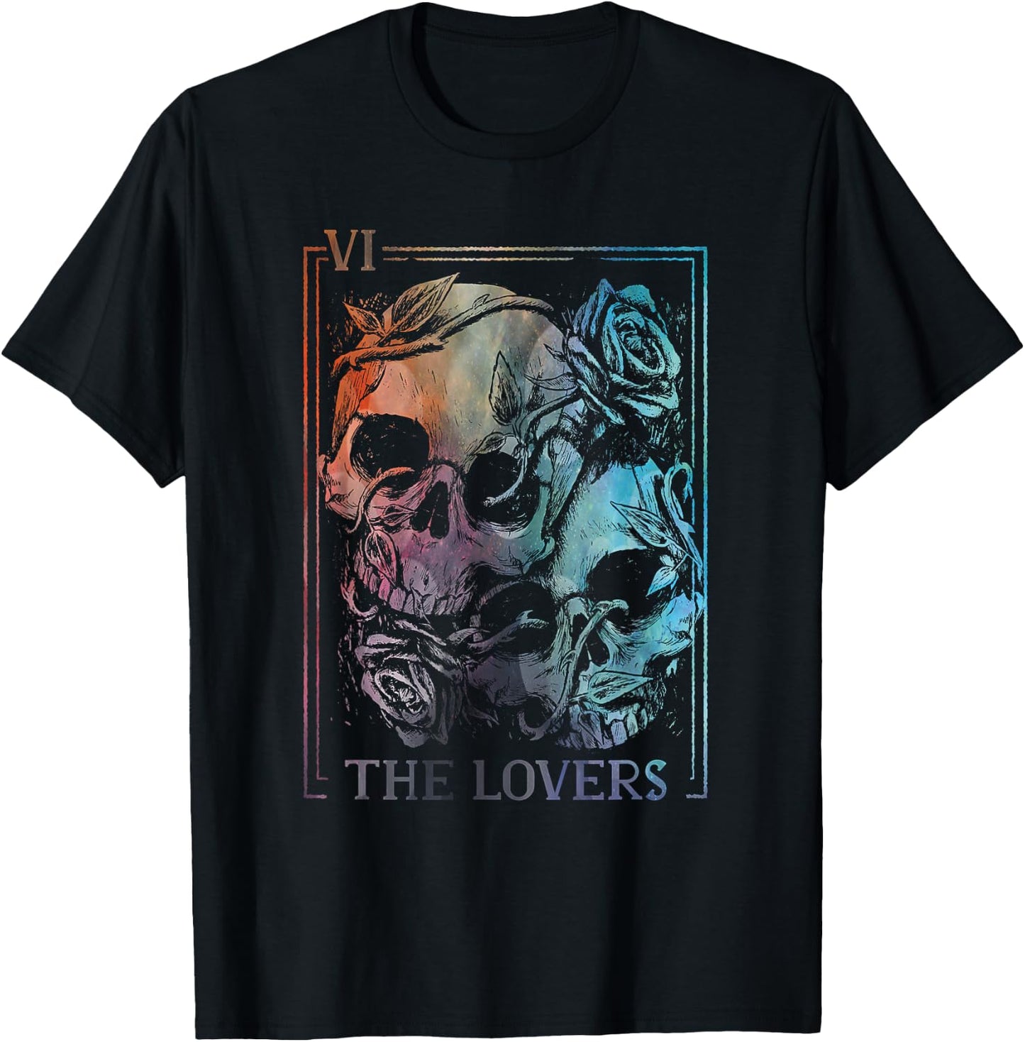The Lovers Tarot Card Occult Goth Halloween Gothic Soulmate T-Shirt - T-Shirt | Black