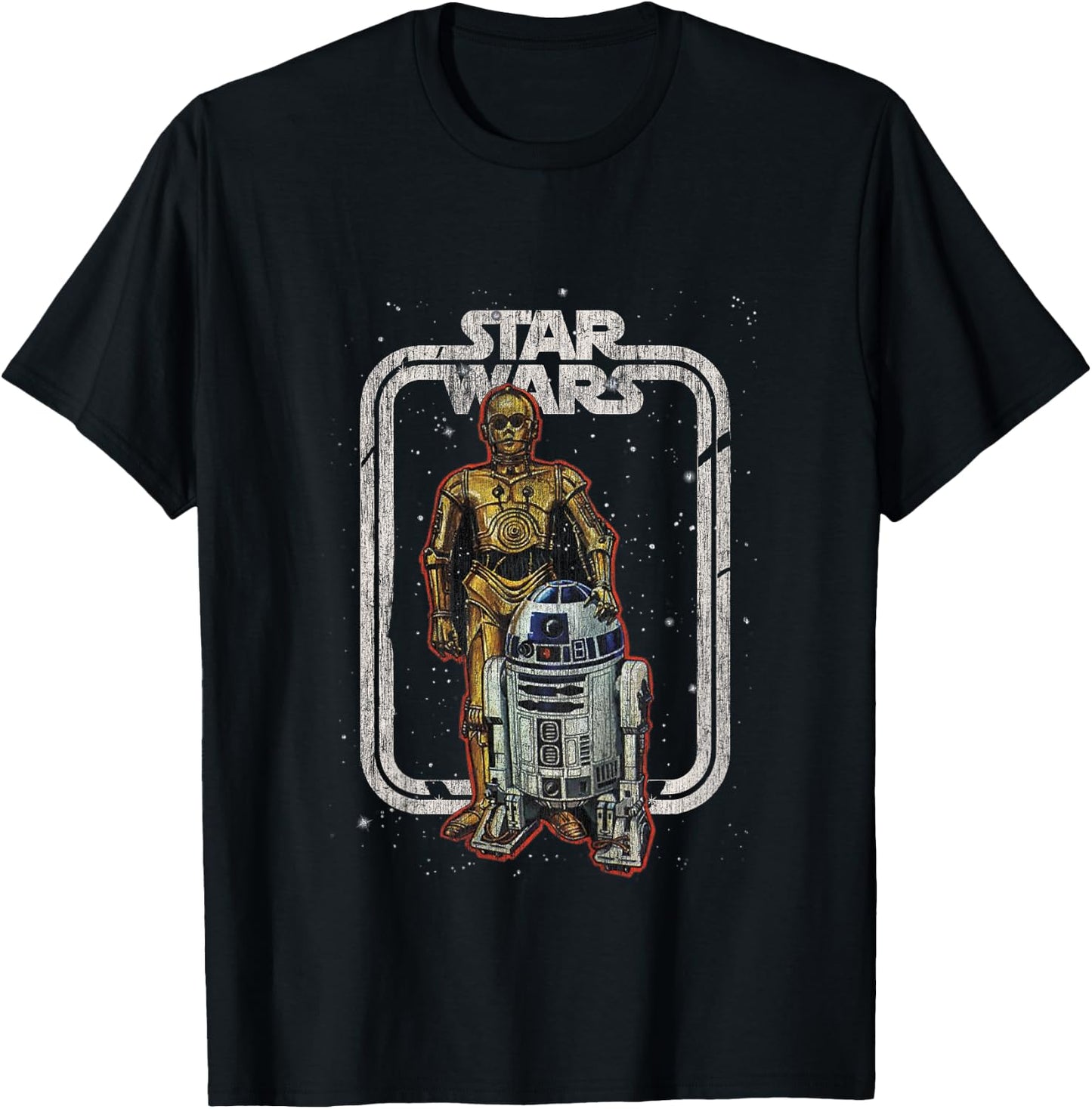 Children's Star Wars R2 D2 And C3PO Vintage , white, 2 T-Shirt - T-Shirt | Black