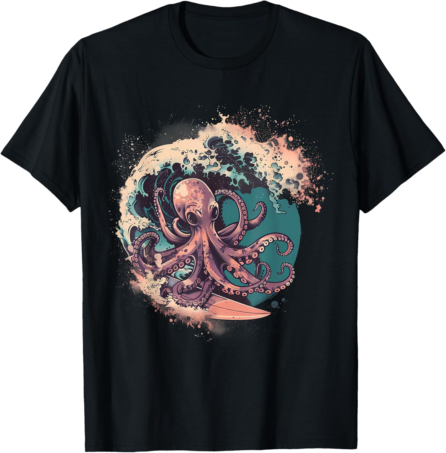 Cthulhu Sea Monster Ocean Sea Animal Octopus Lover Surfing T-Shirt - T-Shirt | Black