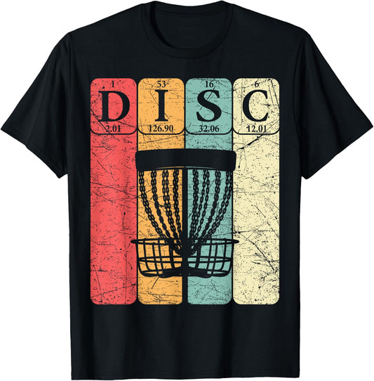 Disc Golf Periodic Table Elements Frolf Player Vintage T-Shirt - T-Shirt | Black