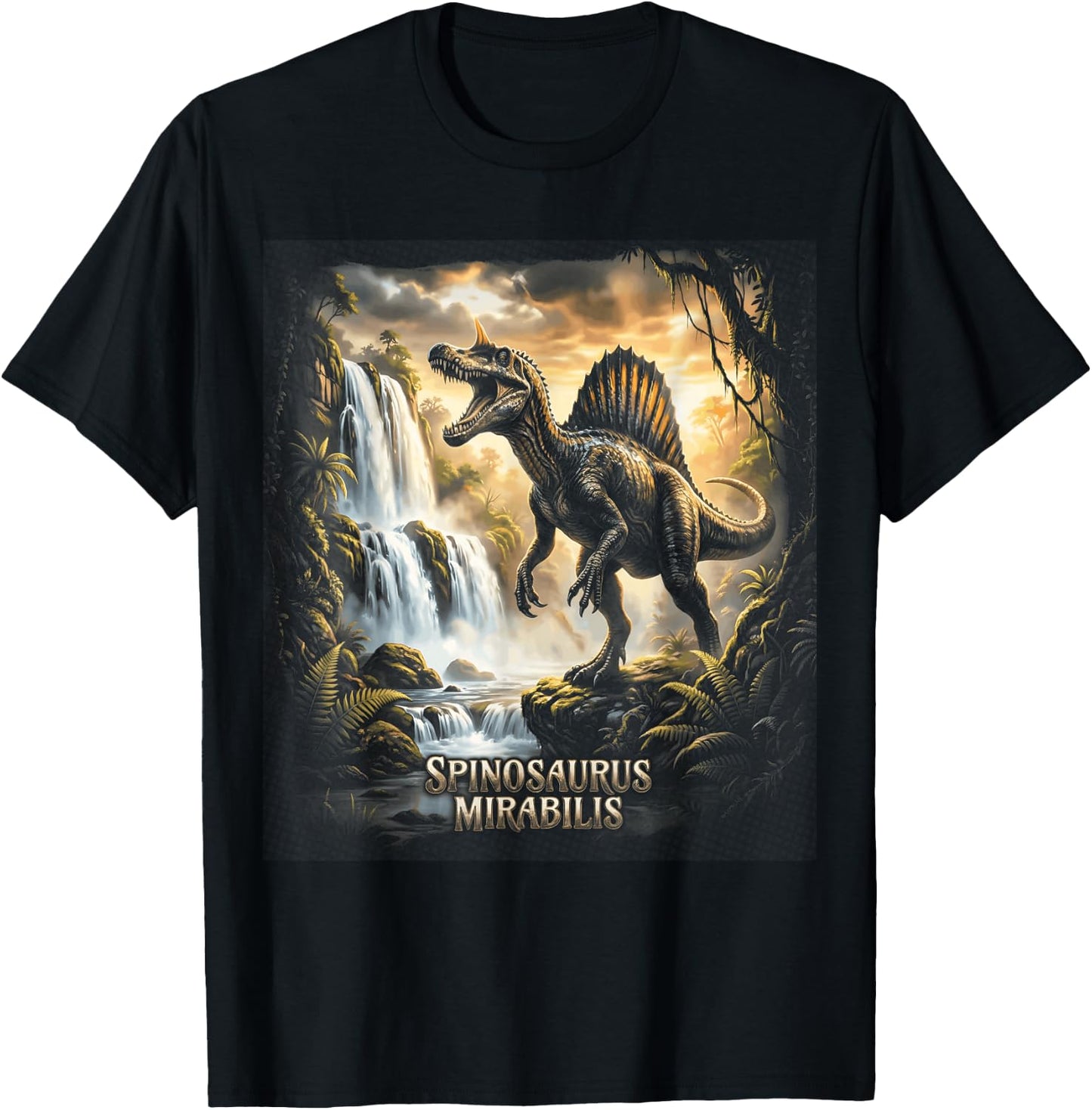 Spinosaurus Mirabilis Prehistoric Dinosaur T-Shirt - T-Shirt | Black