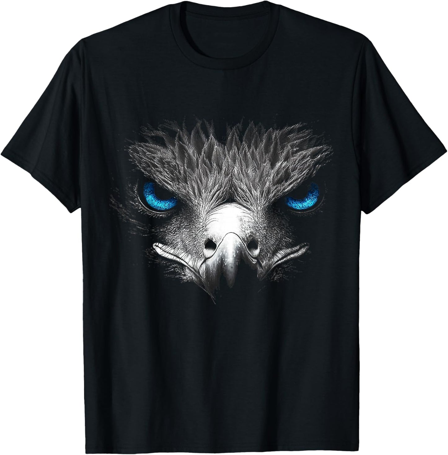 Adler Vogel Grafik Tier Illustration Blaue Augen Adler T-Shirt - T-Shirt | Black
