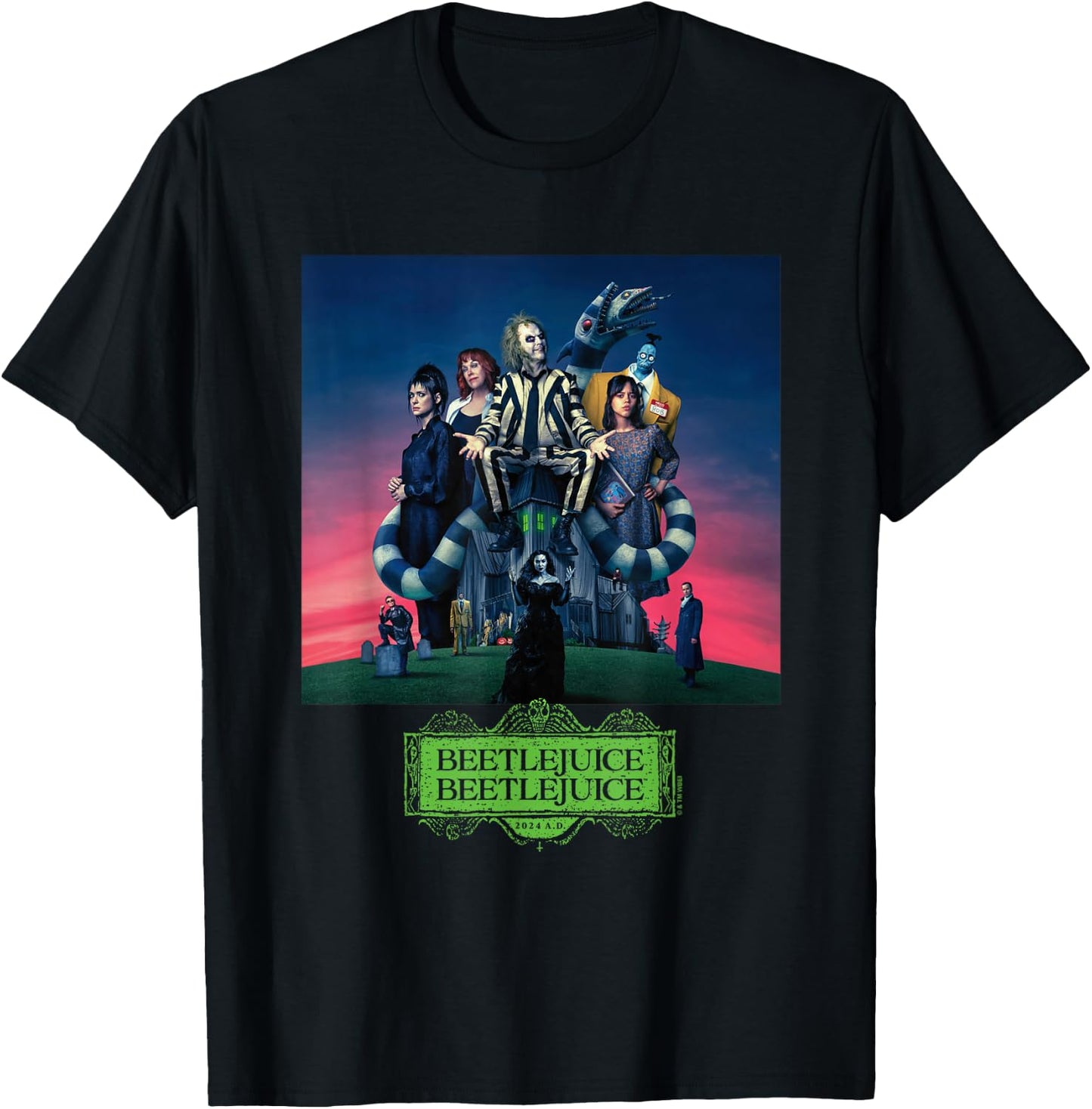 Beetlejuice Gangs All Here , Black, S T-Shirt - T-Shirt | Black