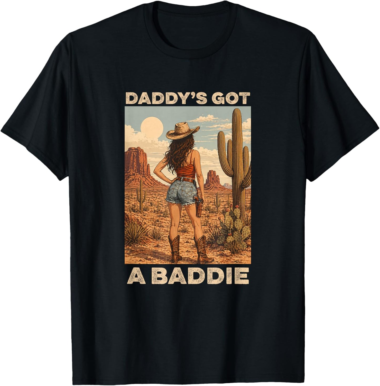 Daddy's Got a Baddie Funny Husband Dad Men Father's Day T-Shirt - T-Shirt | Black