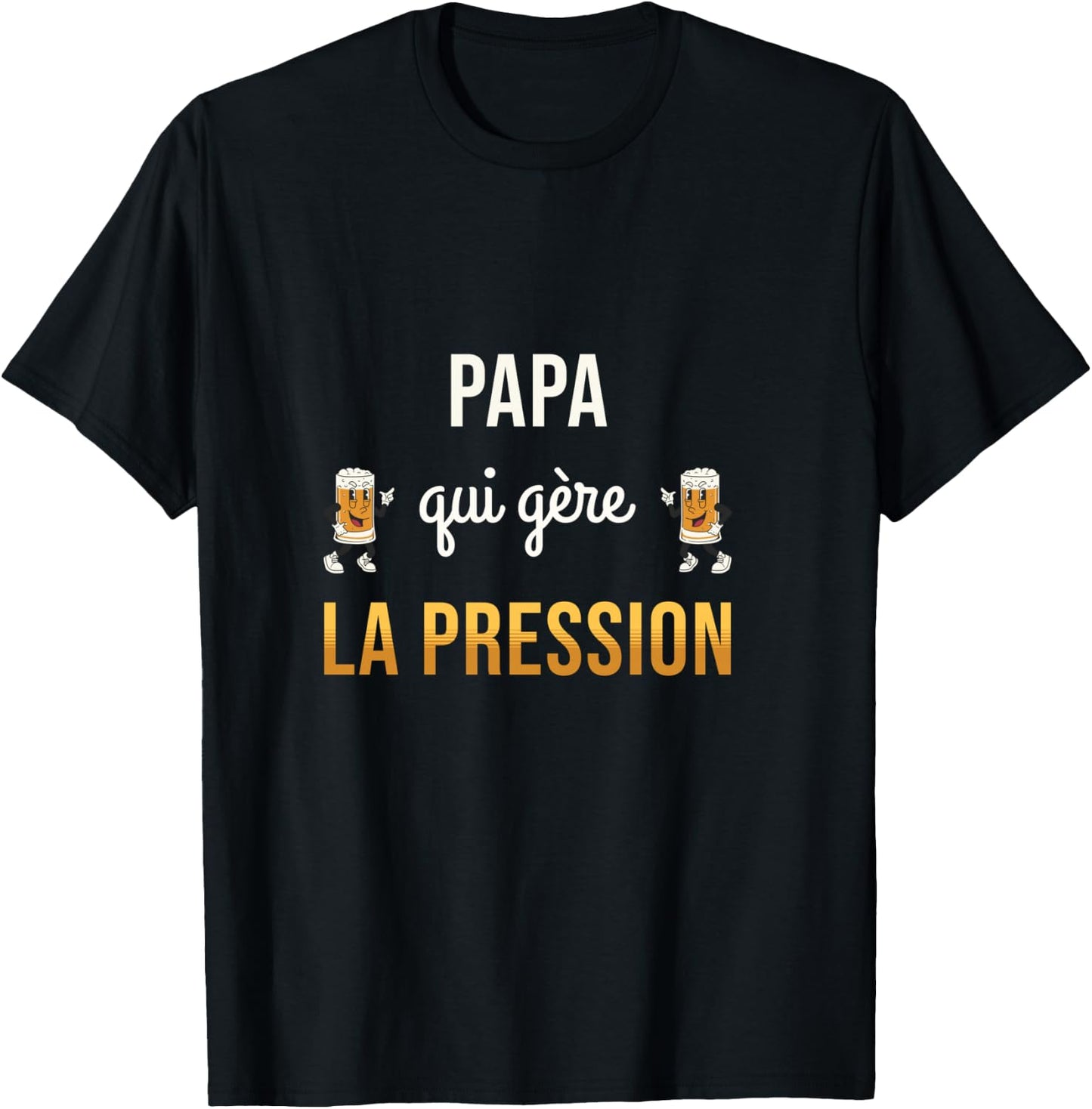 Dad Who Manages Pressure Humor Beer Gift Future Father T-Shirt - T-Shirt | Black