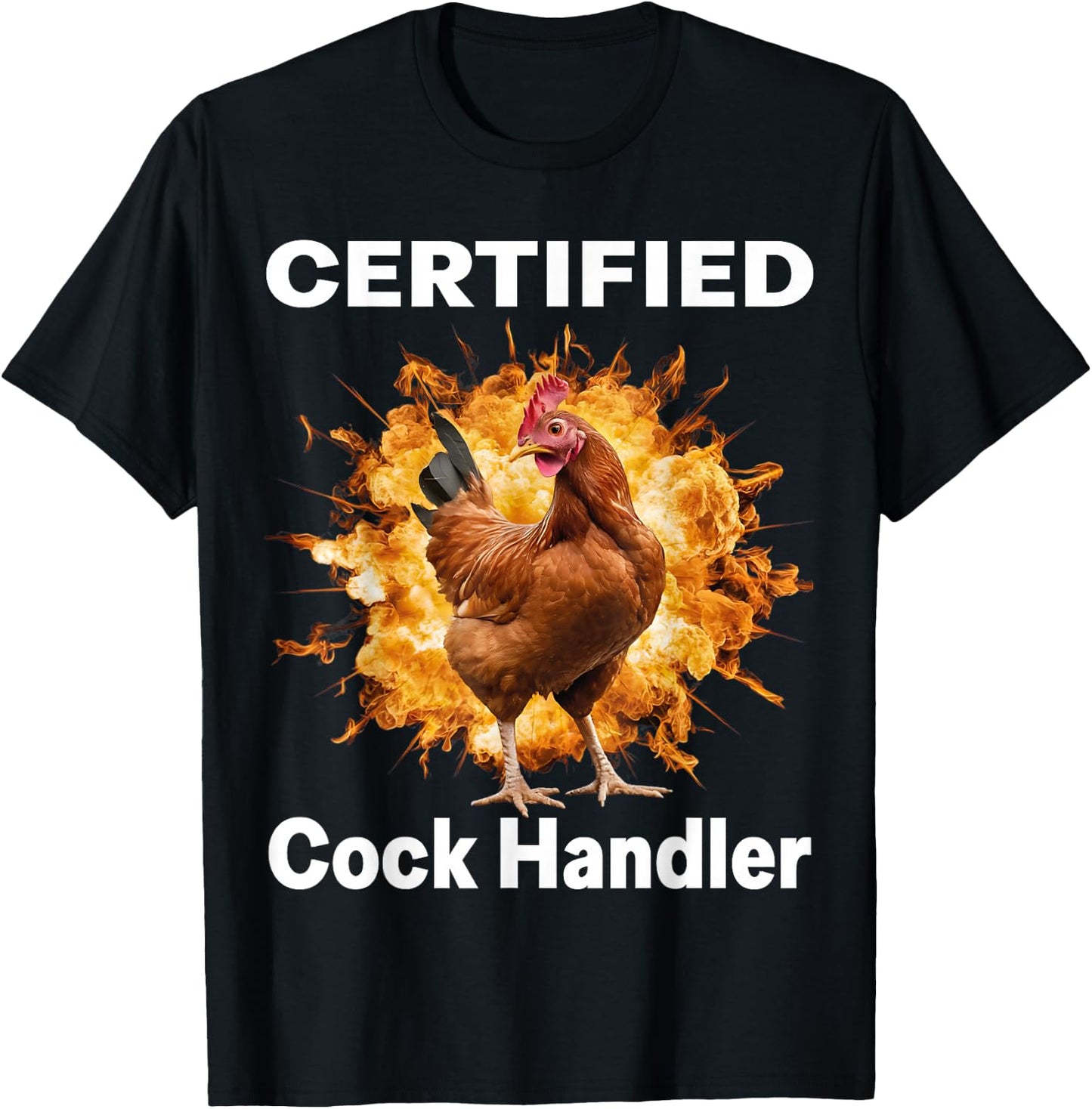 Funny Sayings For Adult Certified cock handler Meme Dank T-Shirt - T-Shirt | Black