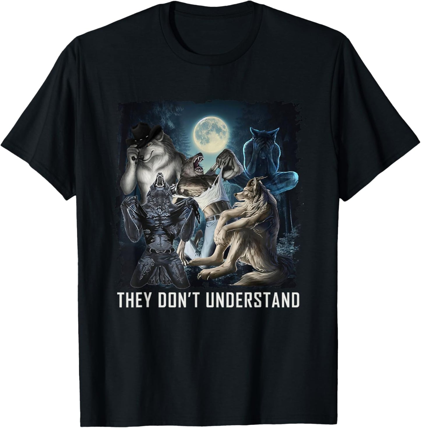 Werewolf Ripping Meme Alpha Wolf Werewolf Literally Me T-Shirt - T-Shirt | Black