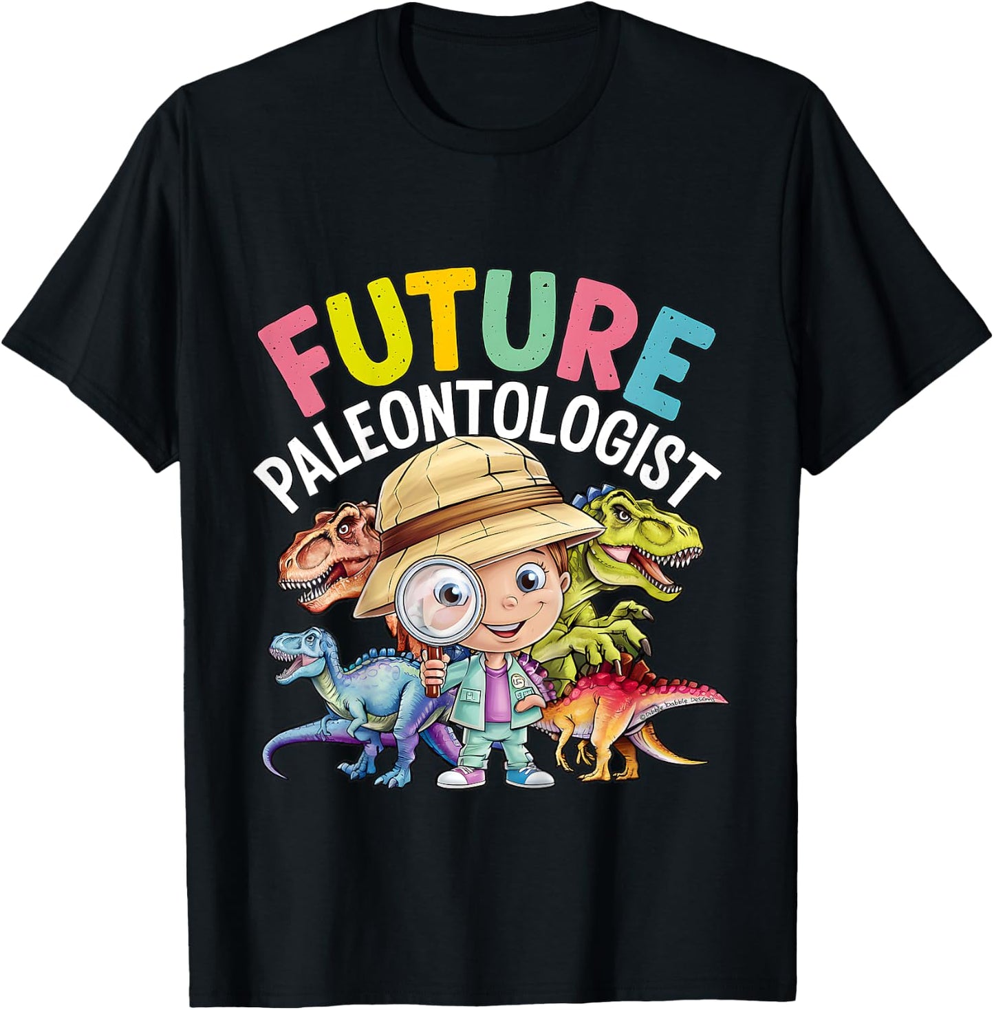 Cute Dinosaur Expert Future Paleontologist T-Shirt - T-Shirt | Black