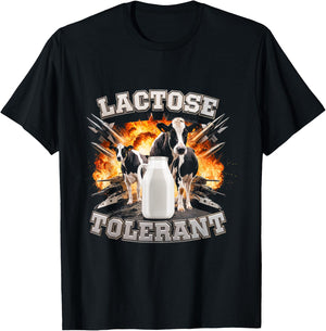 Lactose Tolerant Cows Milk Dairy Humor Milk Lovers T-Shirt - T-Shirt | Black