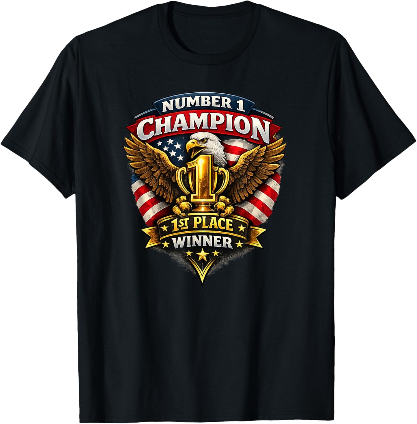 Number 1 Champion, Team, Winner T-Shirt - T-Shirt | Black