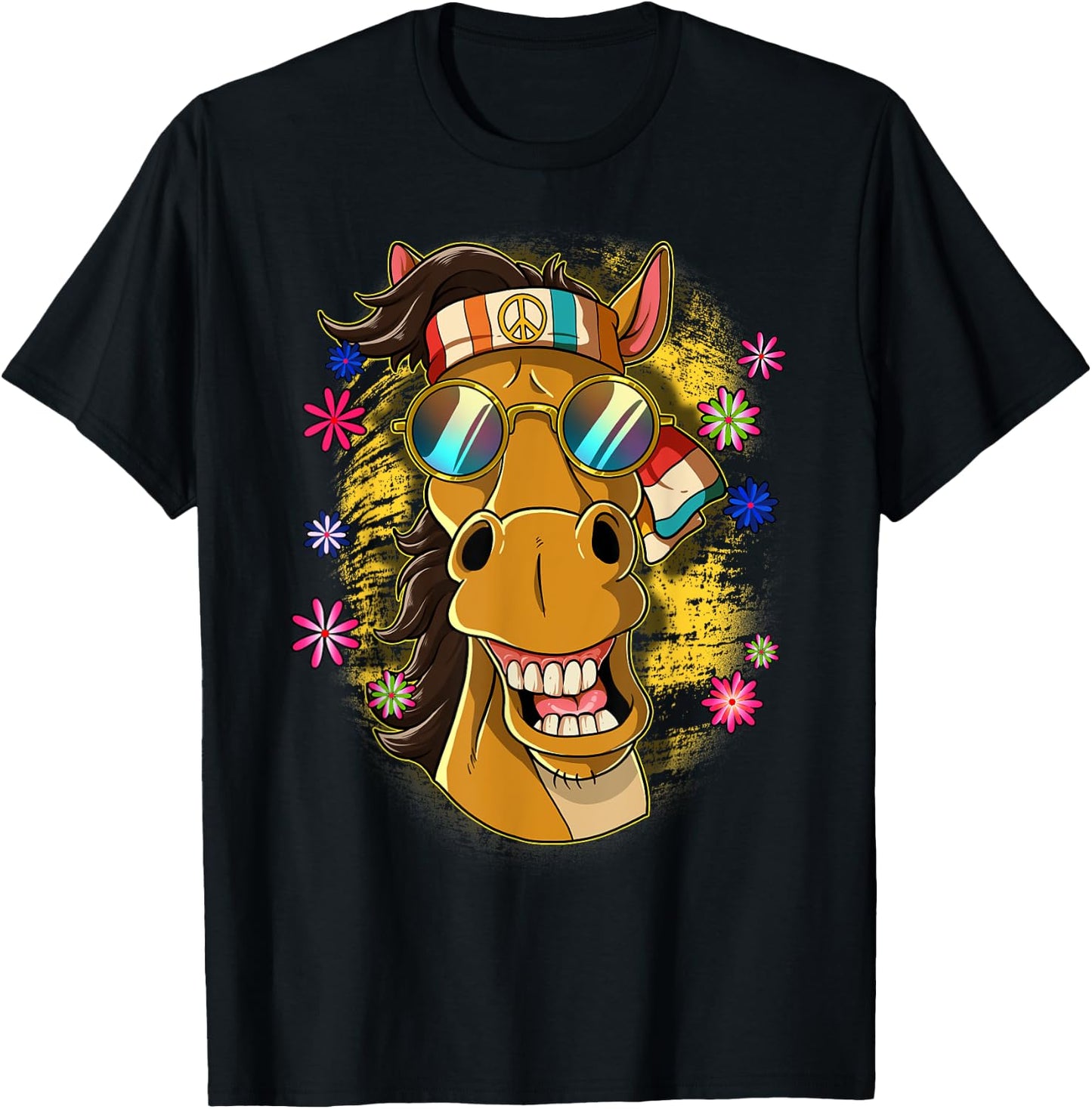 60s 70s Groovy Hippie Costume, black T-Shirt - T-Shirt | Black