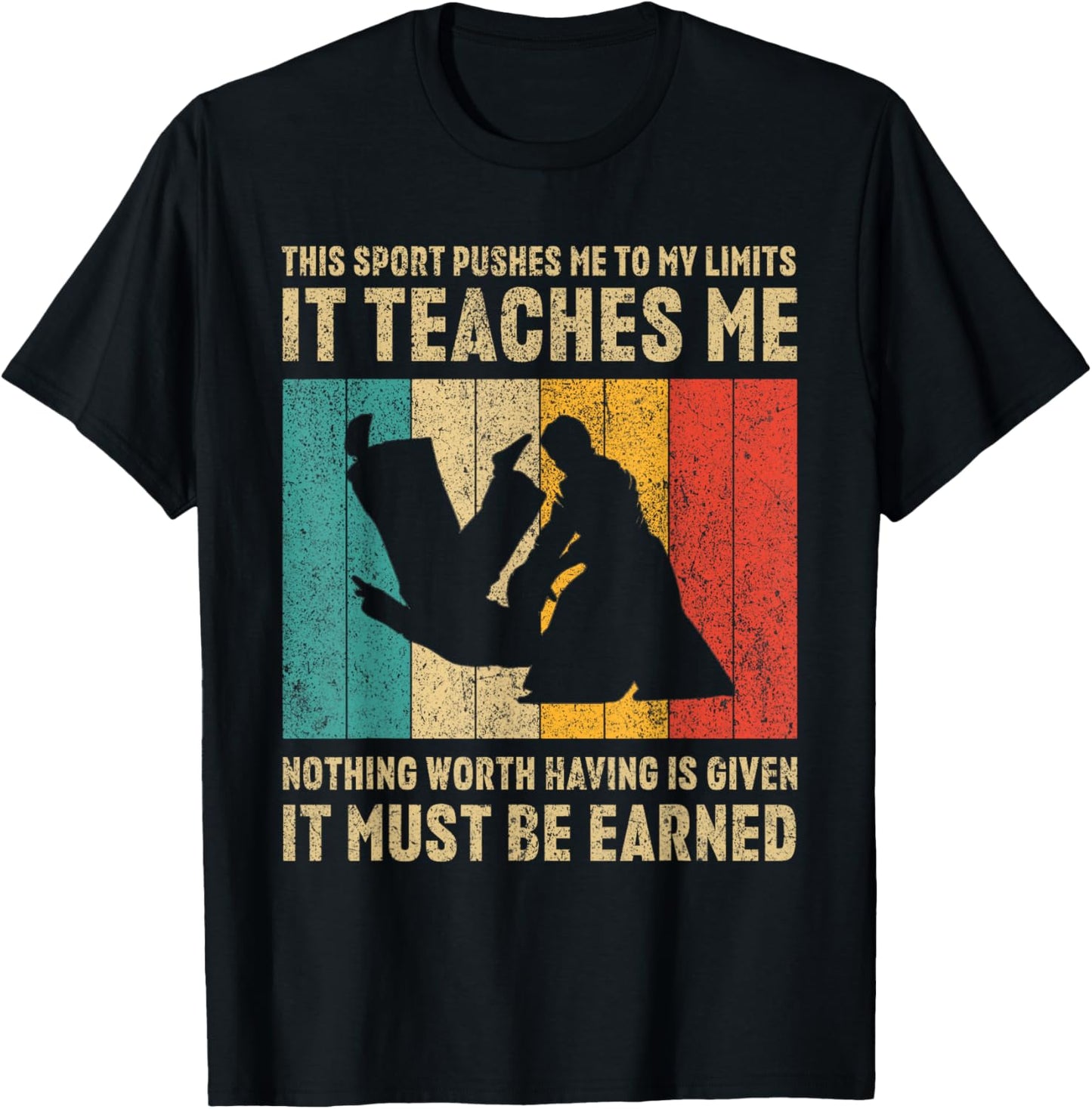 It Must Be Earned Vintage Aikido Martial Arts T-Shirt - T-Shirt | Black