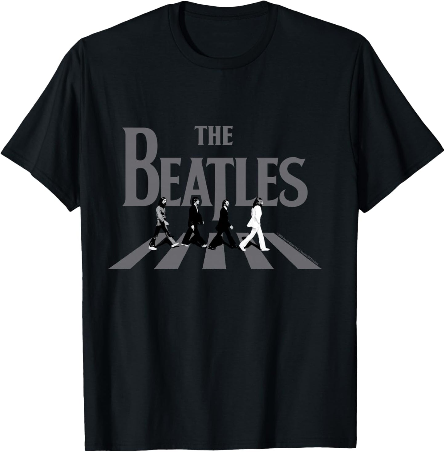 The Beatles Abbey Road Grayscale Album Cover T-Shirt - T-Shirt | Black