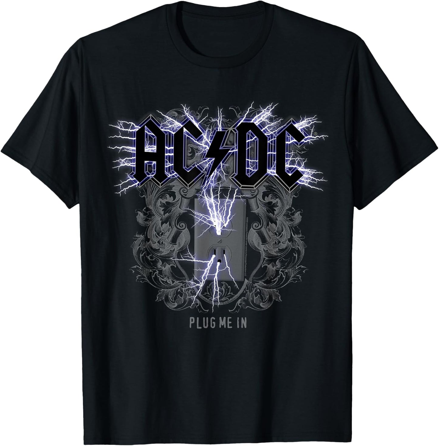 Offiziell AC/DC Plug Me In Artwork ACDC Rock T-Shirt - T-Shirt | Black