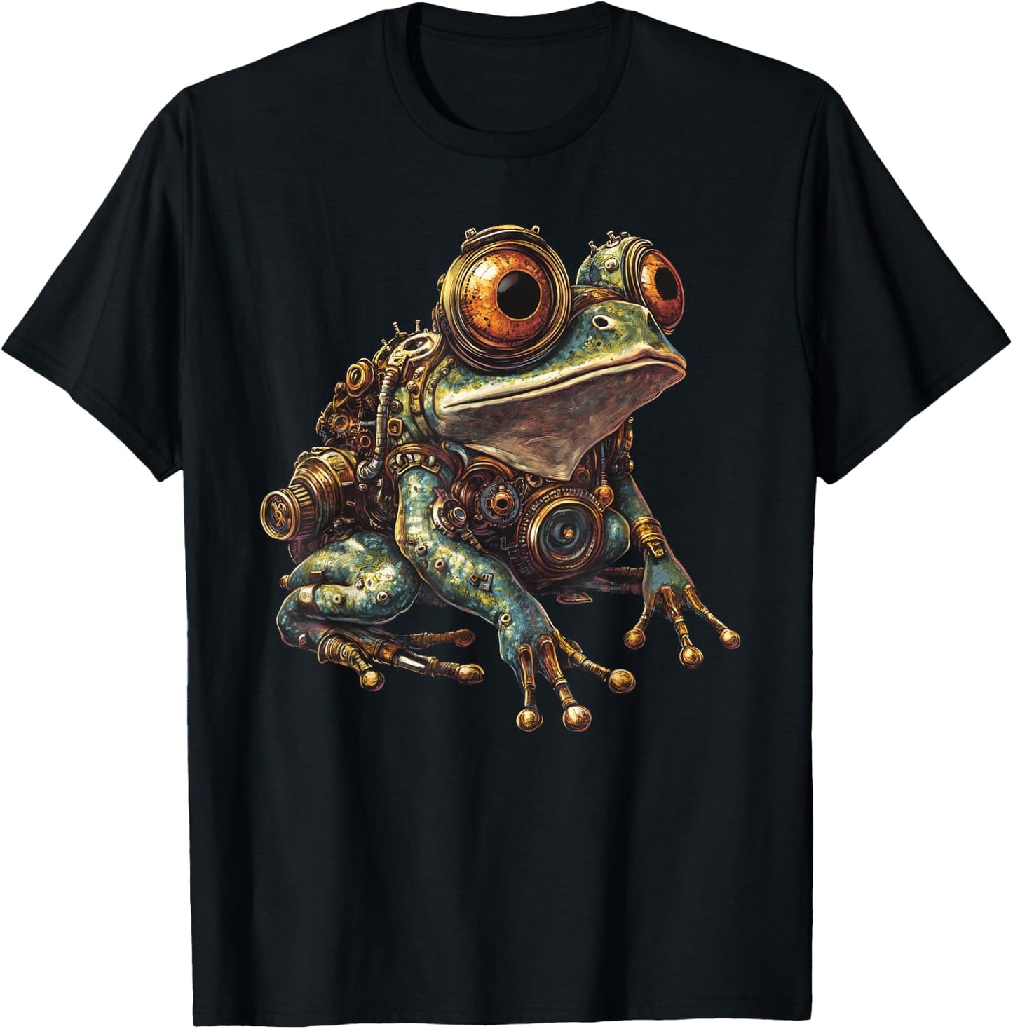 Steampunk Frog Art T-Shirt - T-Shirt | Black