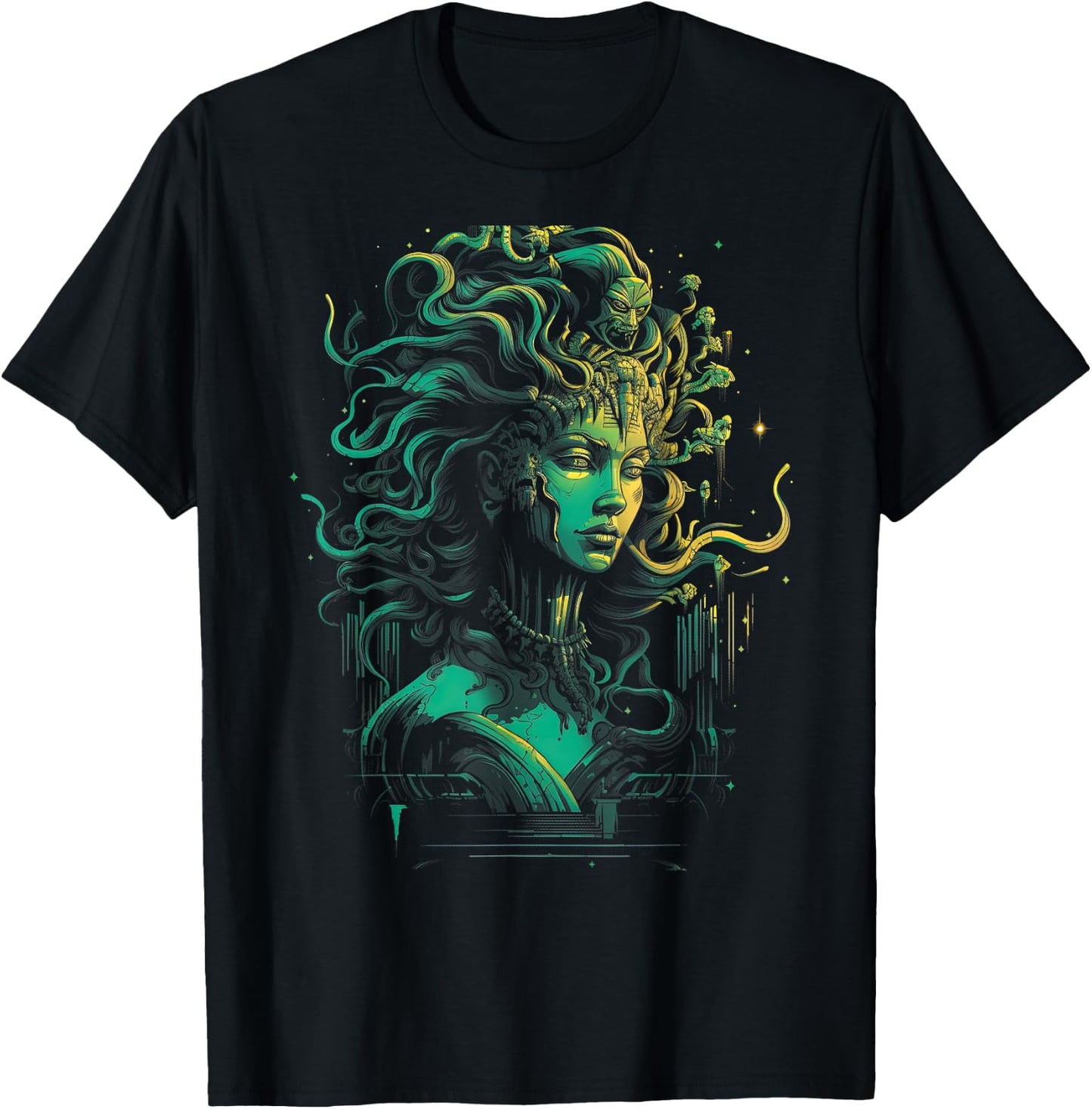 Medusa Snakes Monster Petrification Ancient T-Shirt - T-Shirt | Black