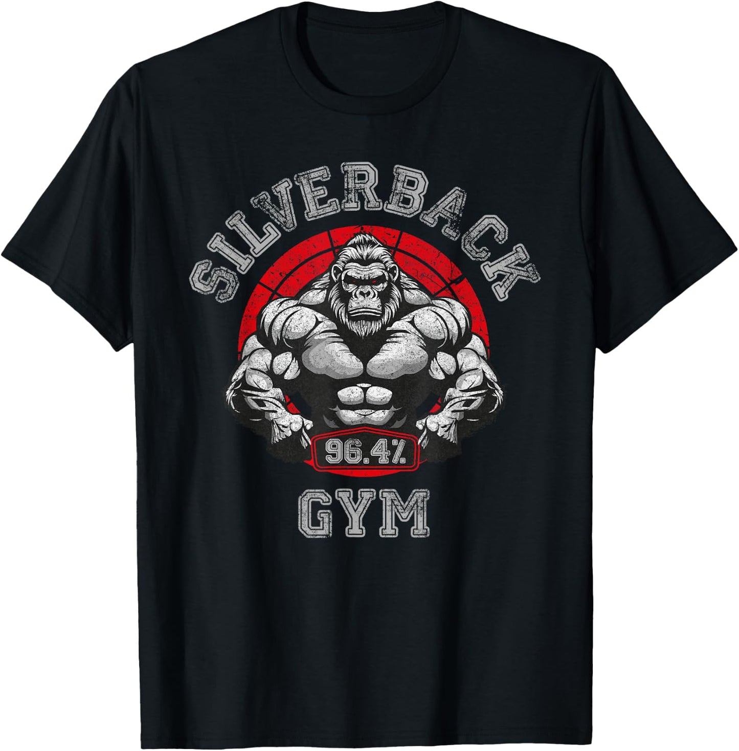 96.4% Silverback Gorilla, Gym Wear, Bodybuilding, Strong , Black, S T-Shirt - T-Shirt | Black