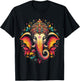 Ganesh Symbol Yoga Hindu Elephant God Ganesha Puja T-Shirt - T-Shirt | Black
