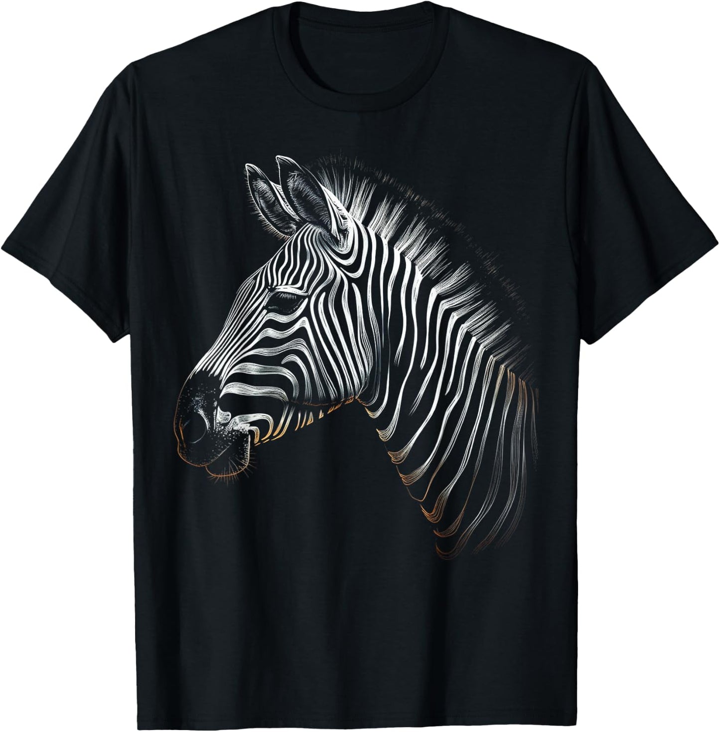 Zebra Lover Artwork | Animal Motif Zebra T-Shirt - T-Shirt | Black