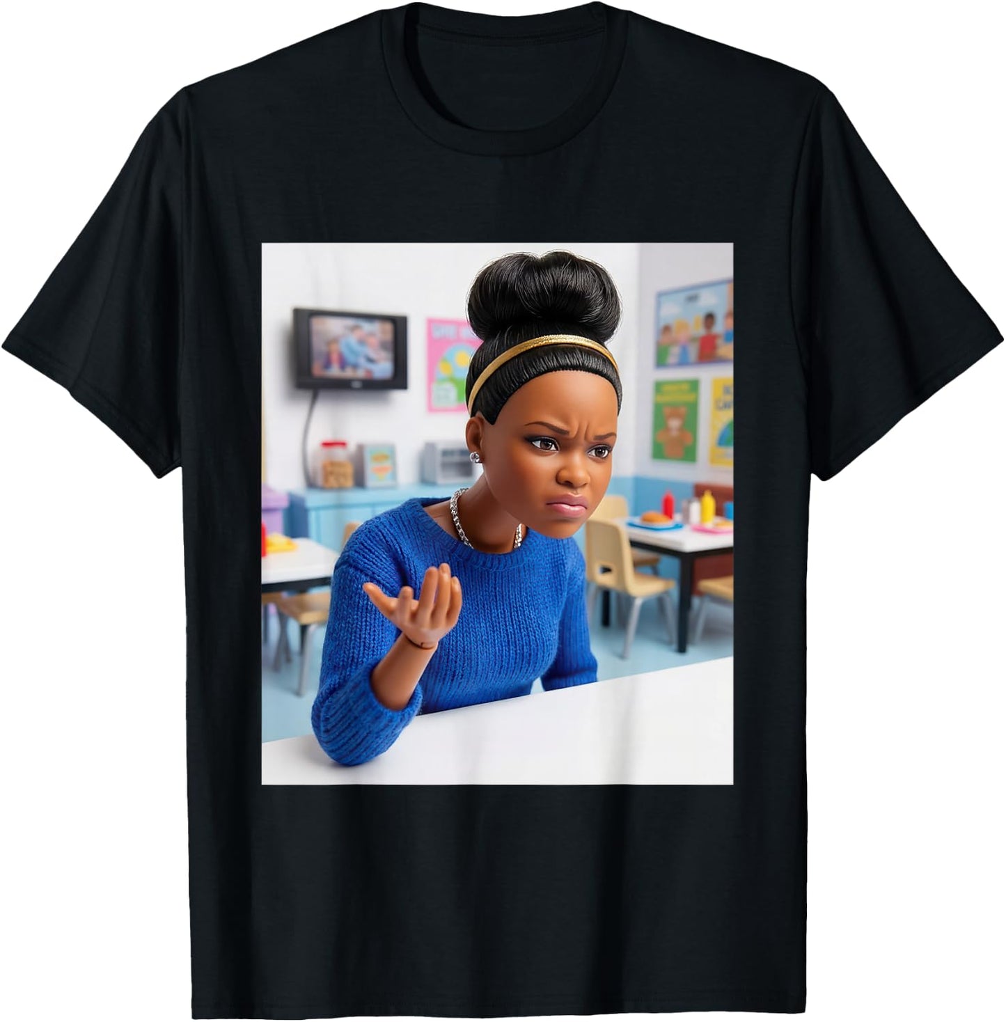 Schwarzes Puppen Humor Lustig Meme Doll Face T-Shirt - T-Shirt | Black