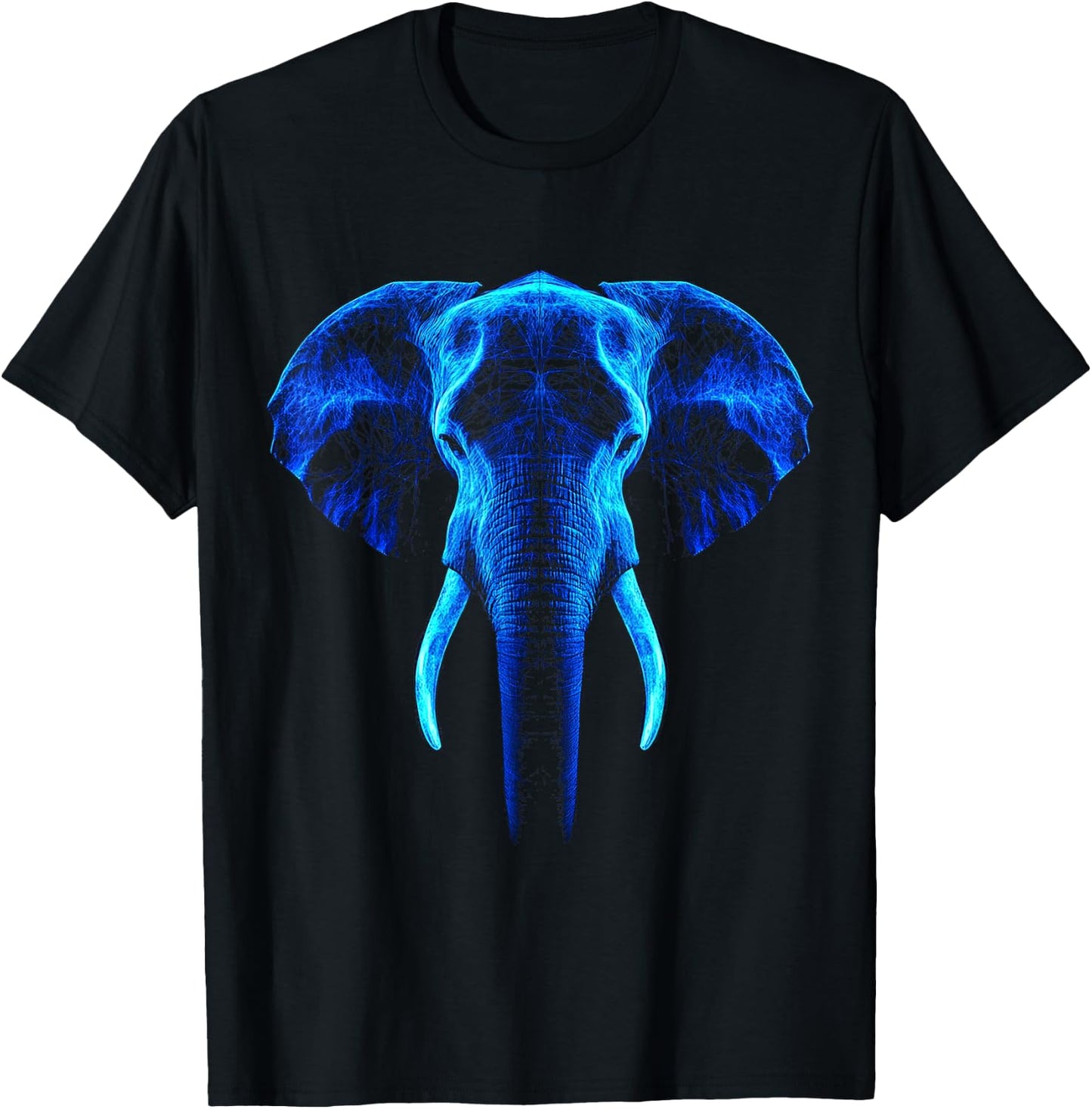 Elephant Blue Eyes Elephant Pattern , Black, S T-Shirt - T-Shirt | Black