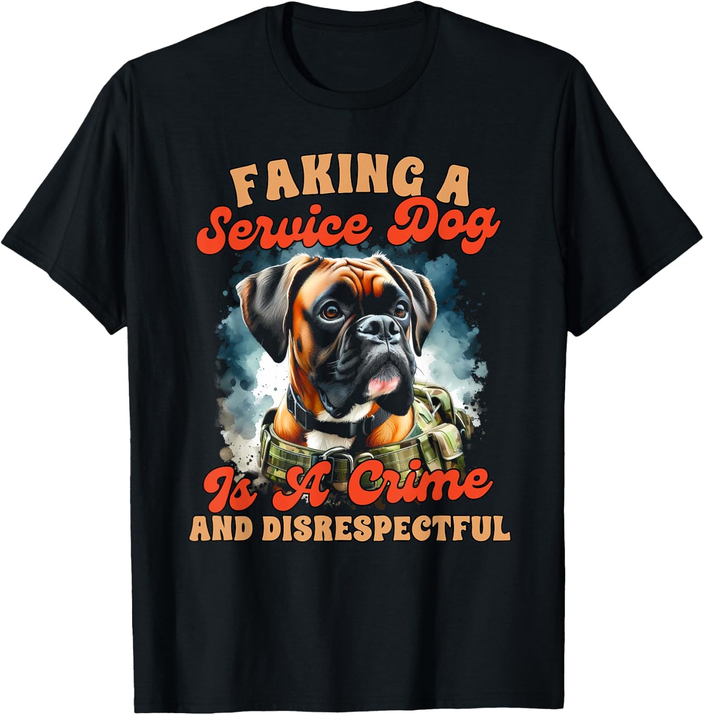 Service Dog Training Boxer Faking A Service Dog Is A Crime Women T-Shirt - T-Shirt | Black