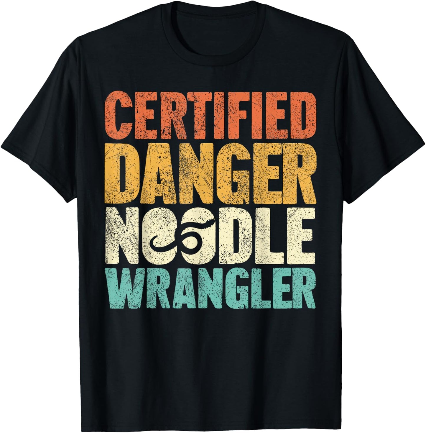 Certified Snake Handler - Danger Noodle Snake T-Shirt - T-Shirt | Black