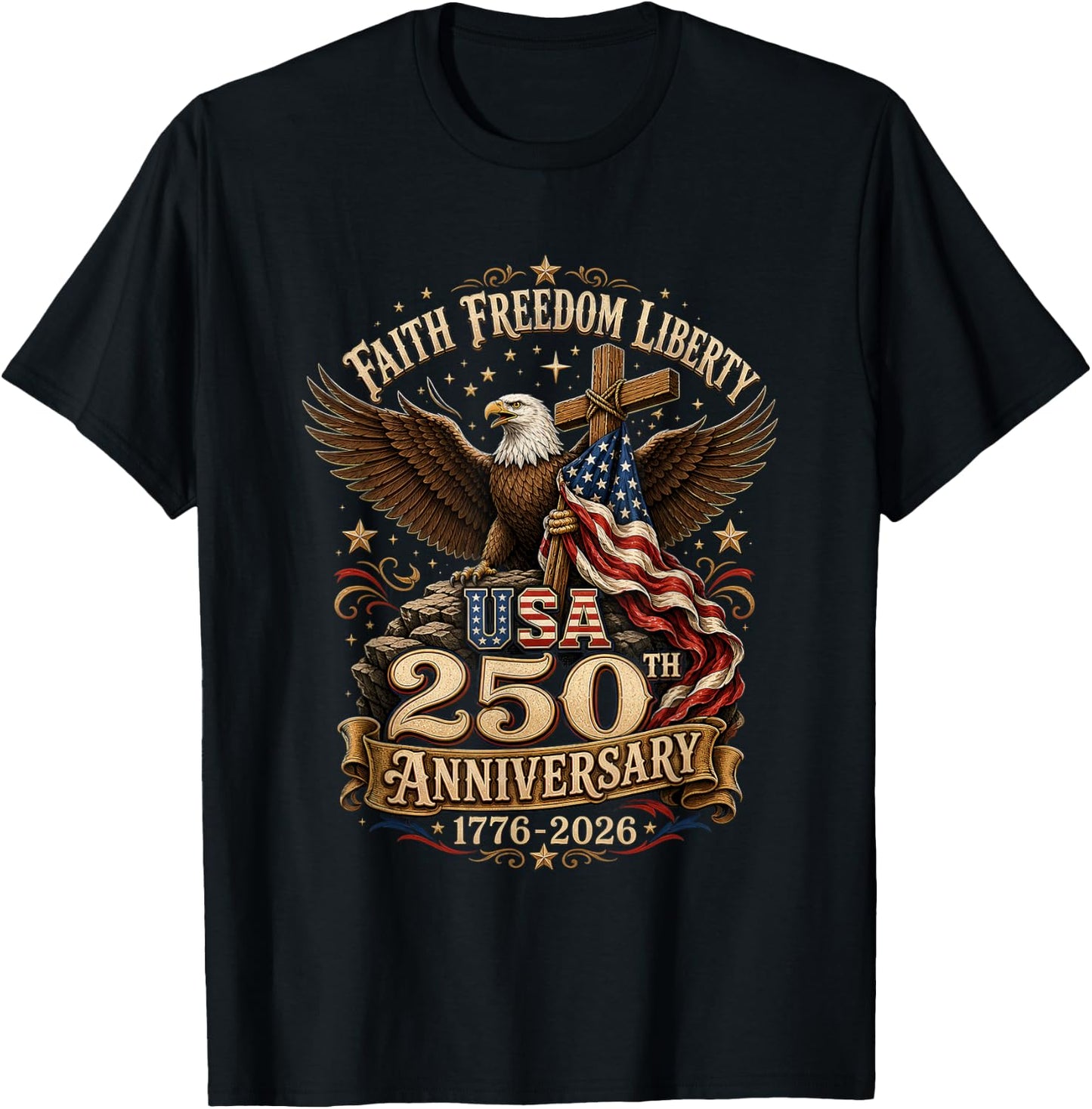 USA 250th Anniversary T-Shirt - T-Shirt | Black