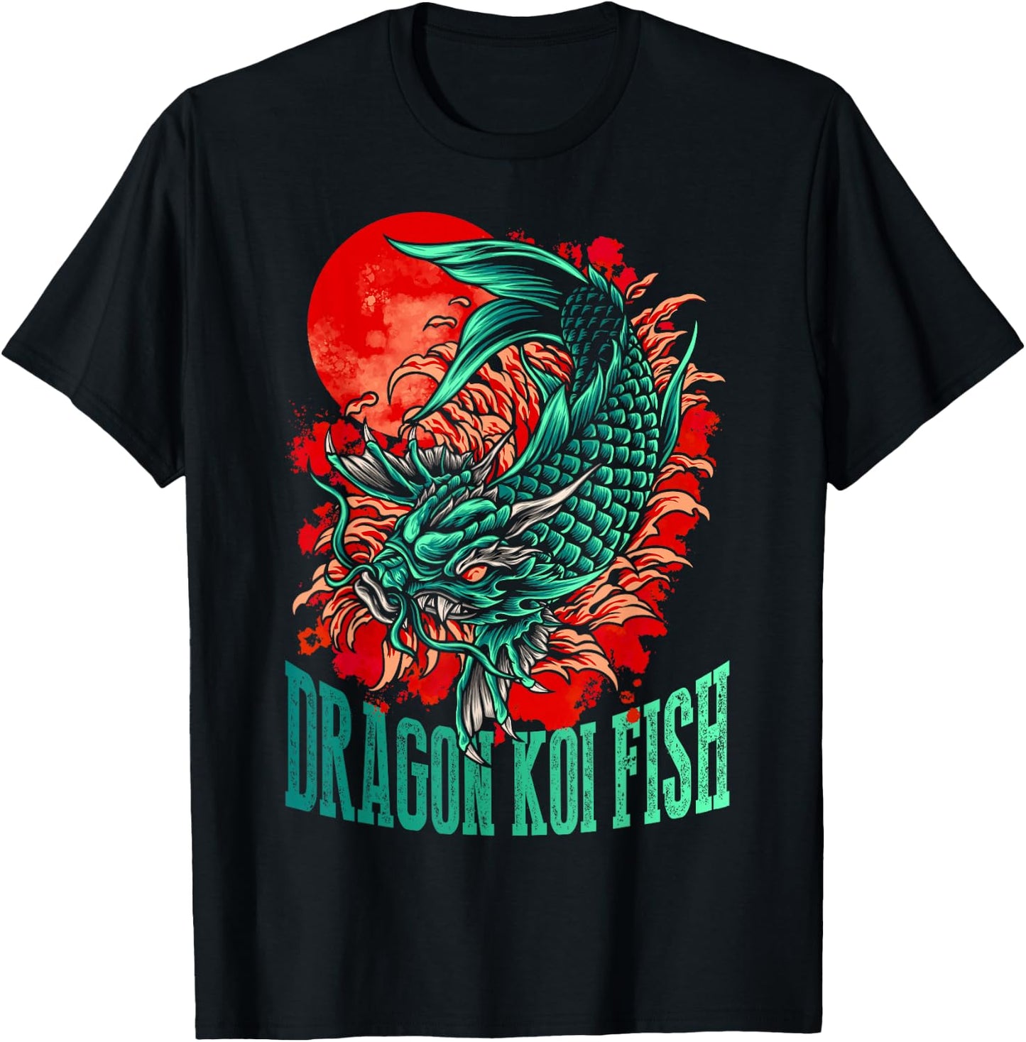 Dragon Koi Fish T-Shirt - T-Shirt | Black
