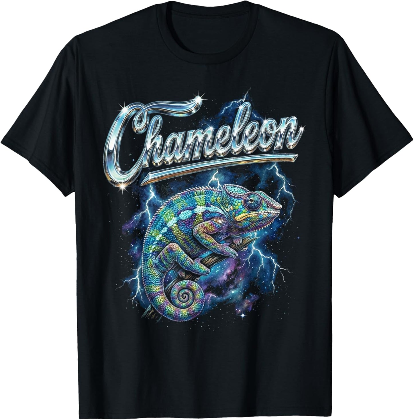 Chameleon Vintage 90s Retro Funny Chameleon 80's Men Women T-Shirt - T-Shirt | Black