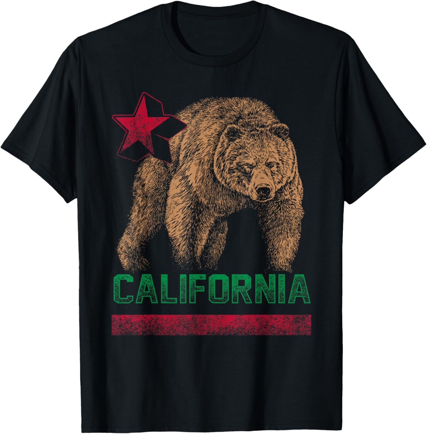 California Bear Republic Vintage Shirt - Cali T-Shirt - T-Shirt | Black