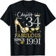 Women's Chapter 34 Fabulous Since 1991 34th Birthday Queen T-Shirt - T-Shirt | Black