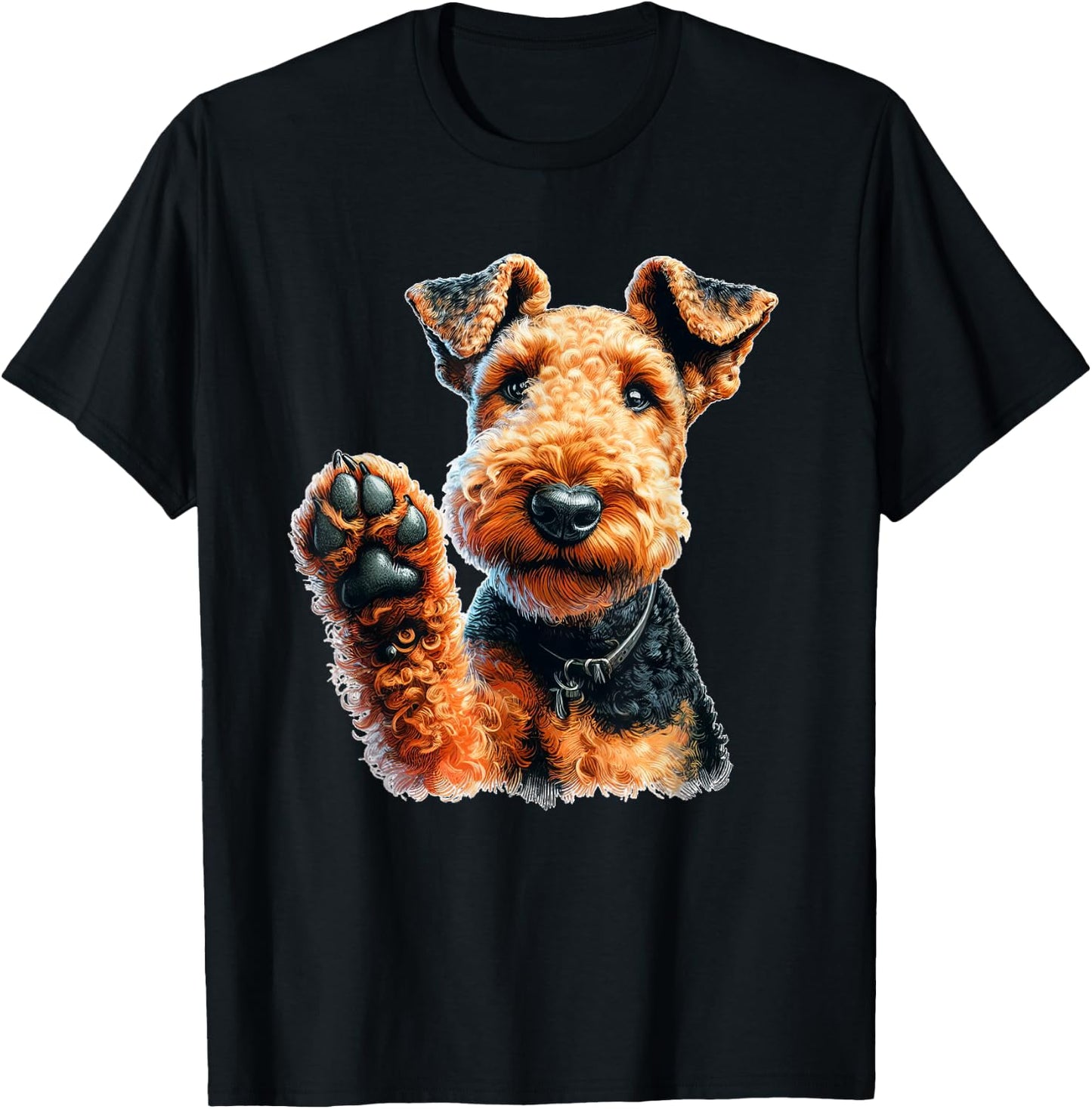 Charming Airedale Terrier Watercolor Art Dog Lover Women Girls Kids T-Shirt - T-Shirt | Black