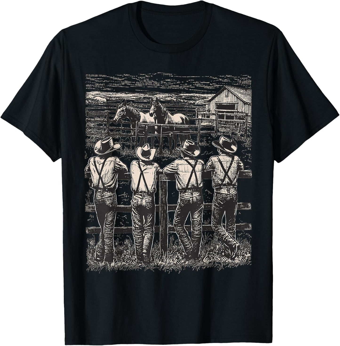 Western Cowboy Howdy Rodeo Team Southern Vintage Herren & Damen T-Shirt - T-Shirt | Black