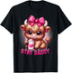Baby Highland Cow Coffee Pink Bow Stay Sassy Girl Women's Cute T-Shirt - T-Shirt | Black