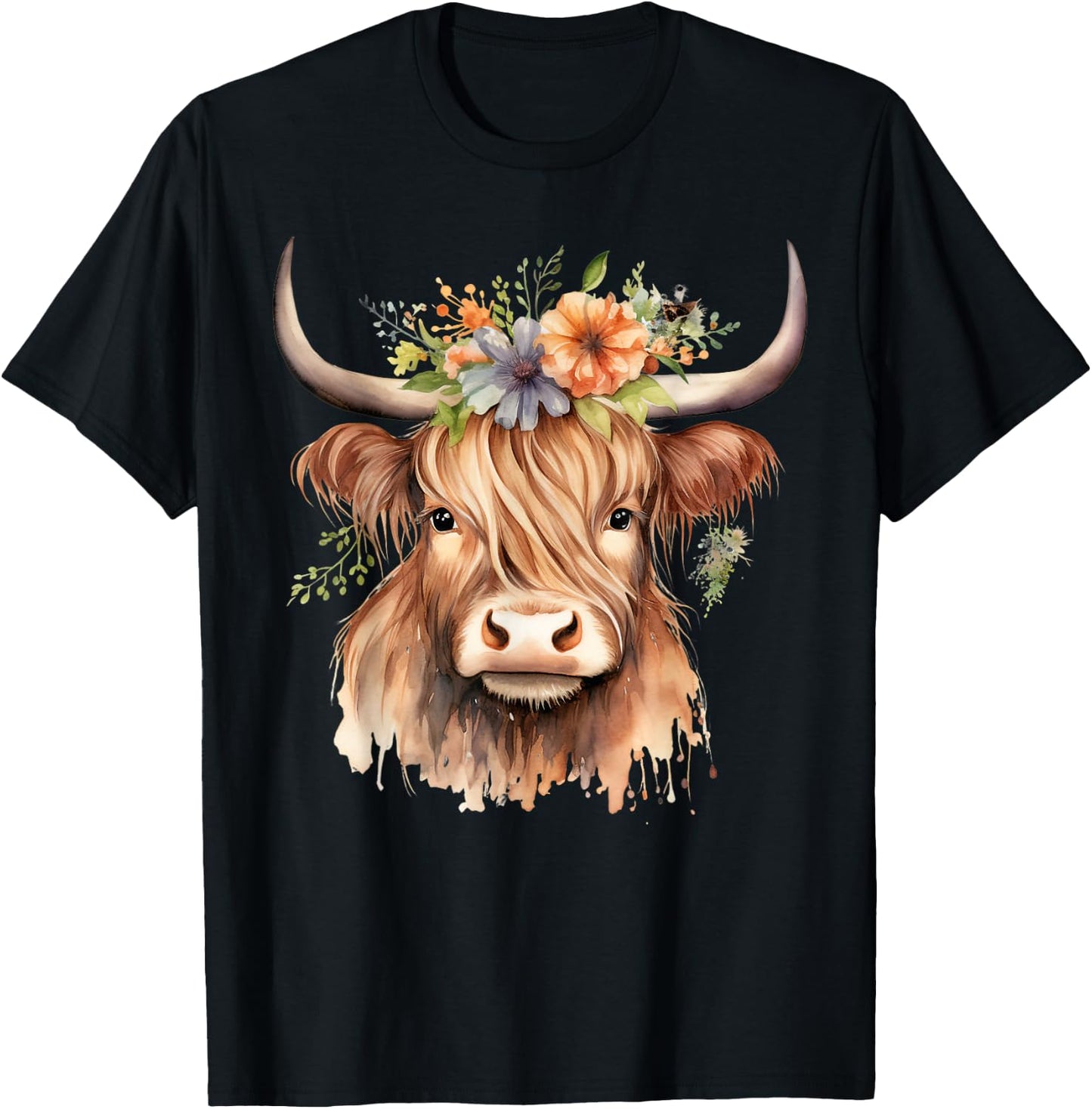 Cow, Scottish Highland Cow, Western Wear, Highland Cow T-Shirt - T-Shirt | Black