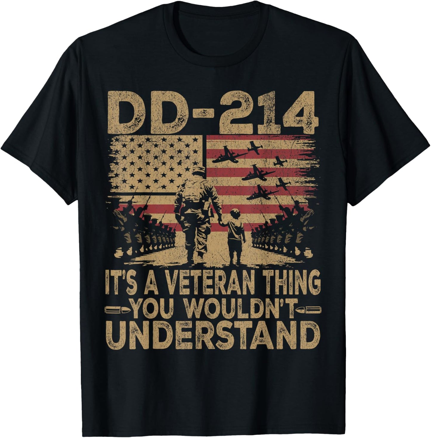 DD-214 It's A Veteran Thing You Wouldn't Understand Memorial T-Shirt - T-Shirt | Black