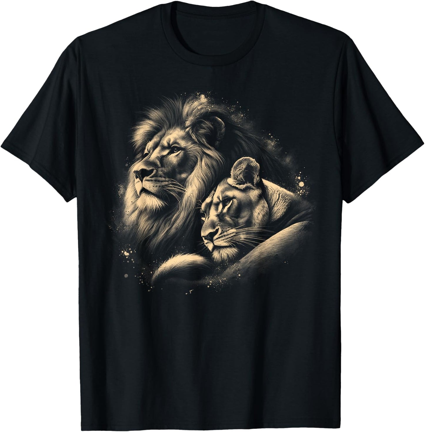 Lion and Lioness Symbol of Love, Loyalty and Partnership , black T-Shirt - T-Shirt | Black